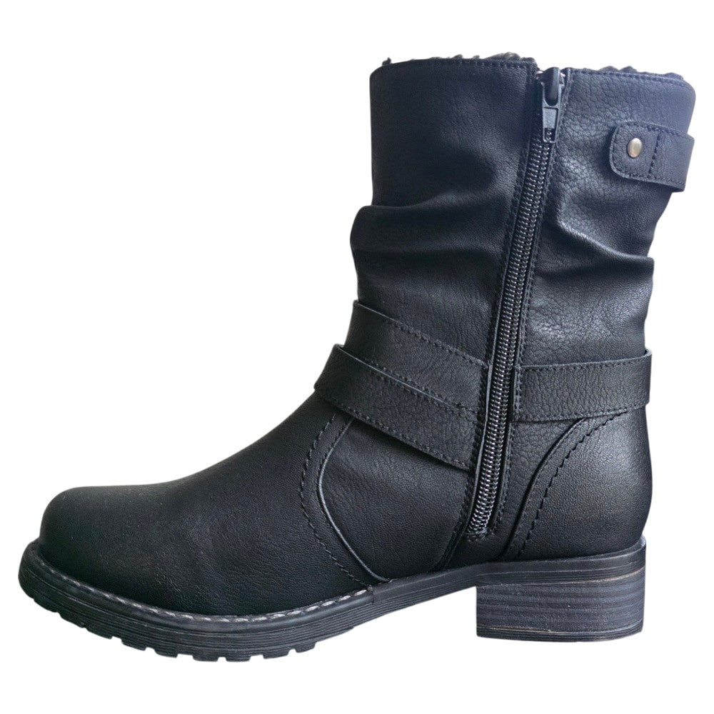 Dames laars 013 bont gevoerd Zwart