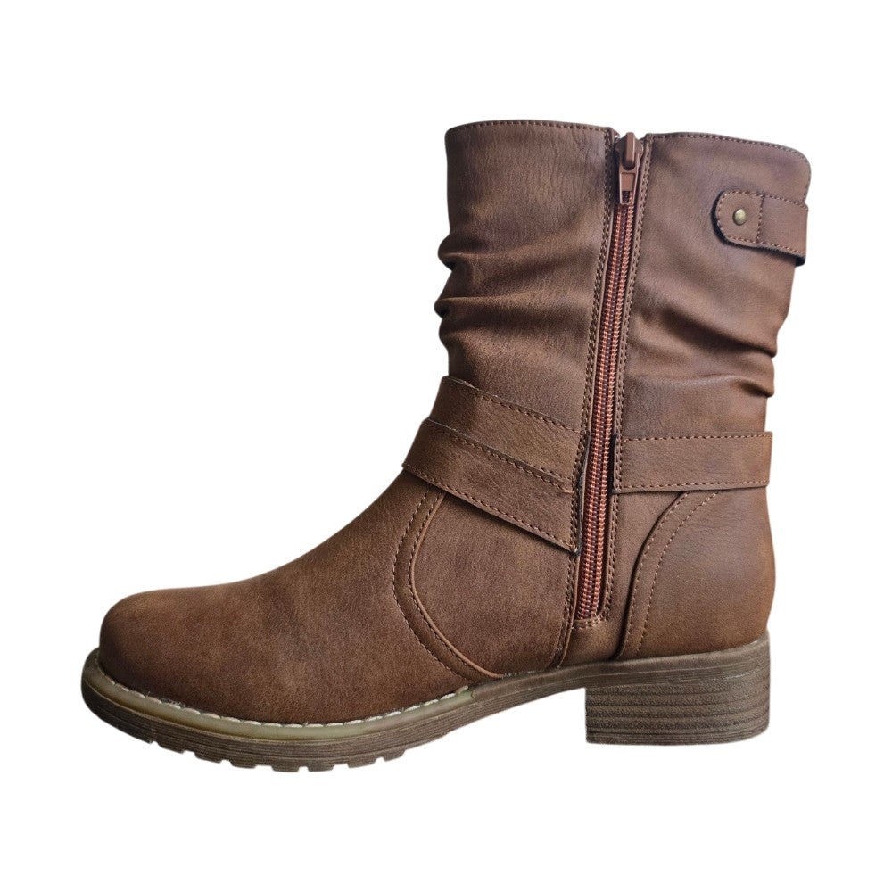 Dames laars 013 bont gevoerd Cognac