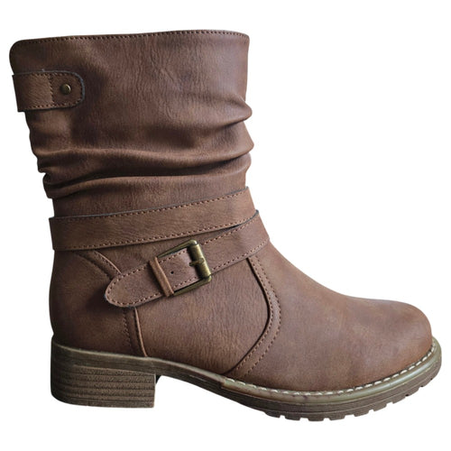 Dames laars 013 bont gevoerd Cognac