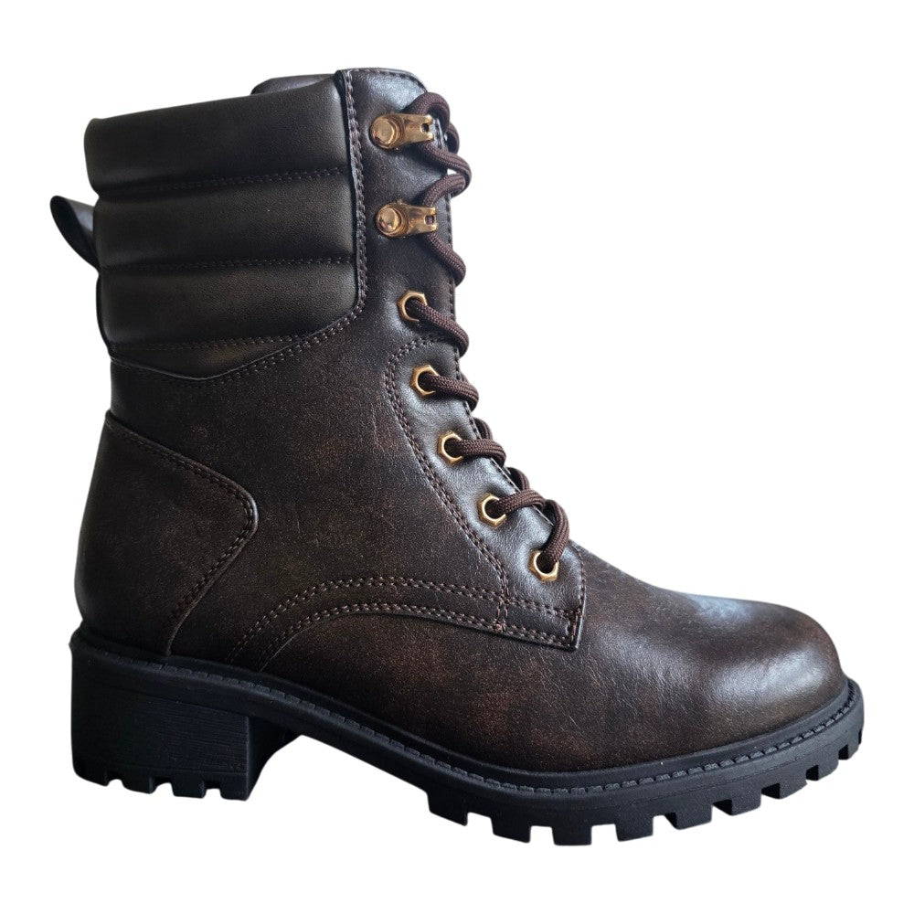 Dames biker boot 390 Donker Bruin