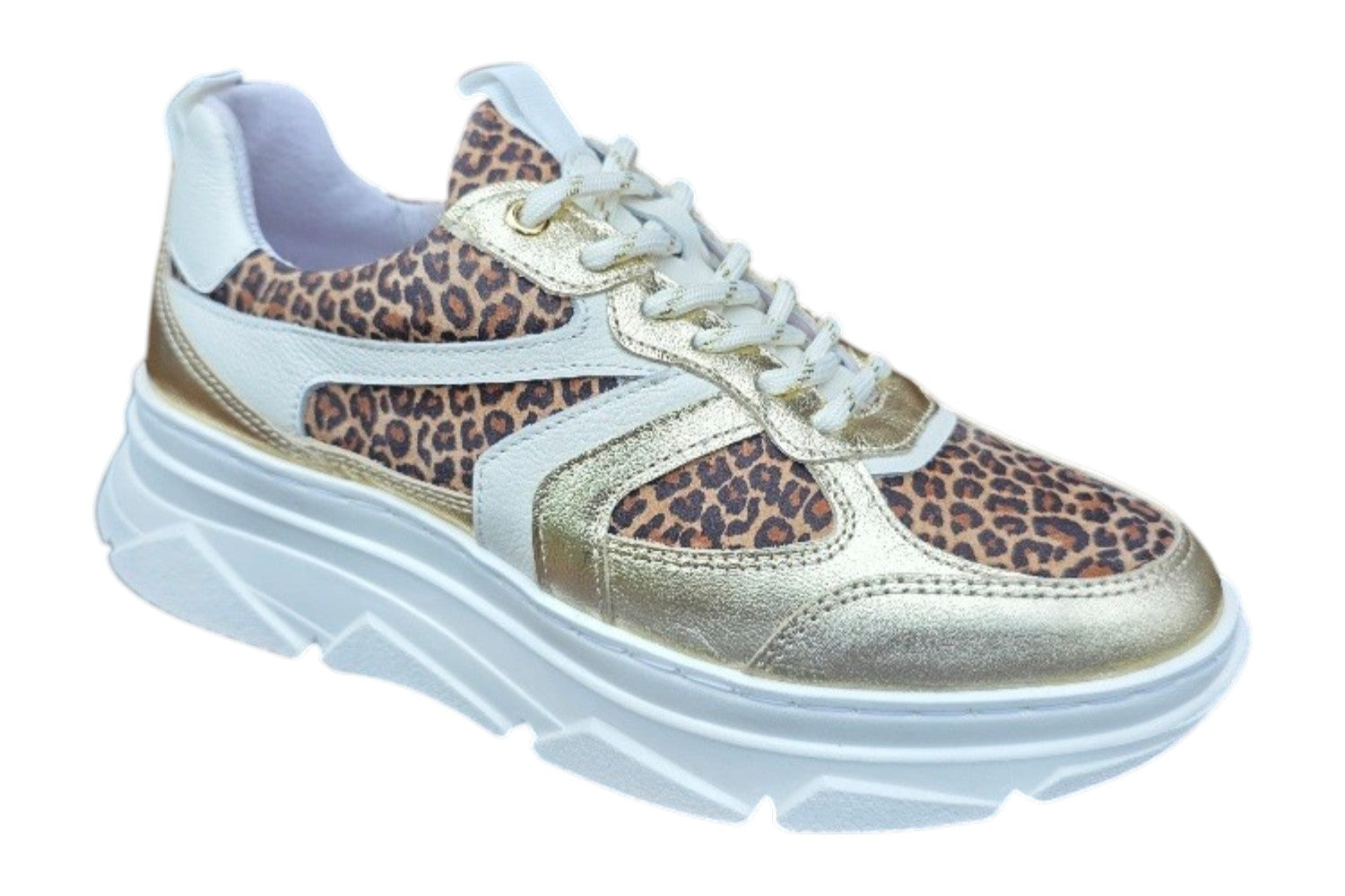 Sneaker 823 Wit/Goud/Leopard