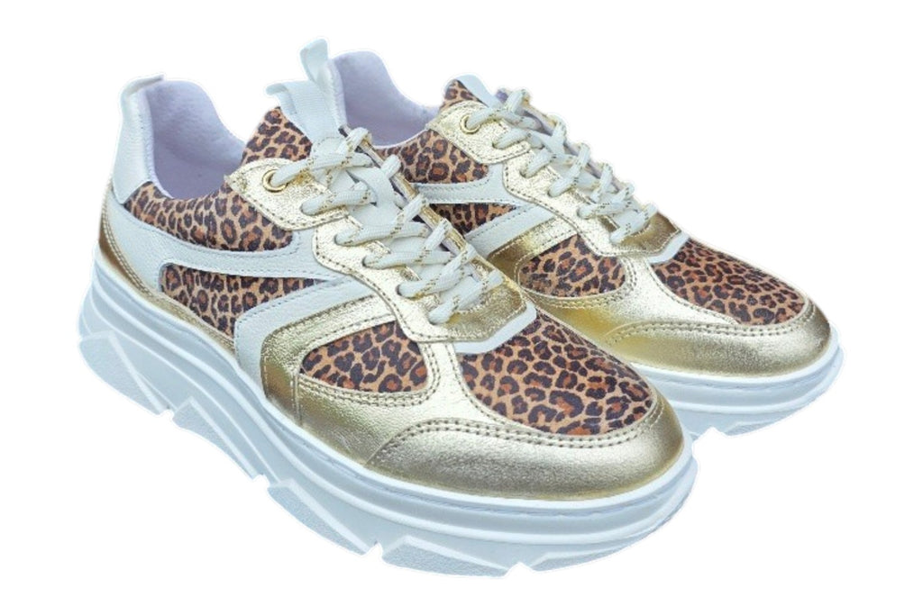 Sneaker 823 Wit/Goud/Leopard