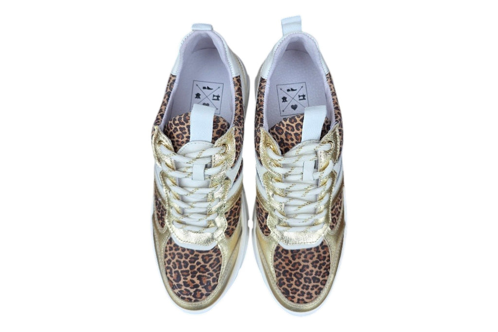 Sneaker 823 Wit/Goud/Leopard