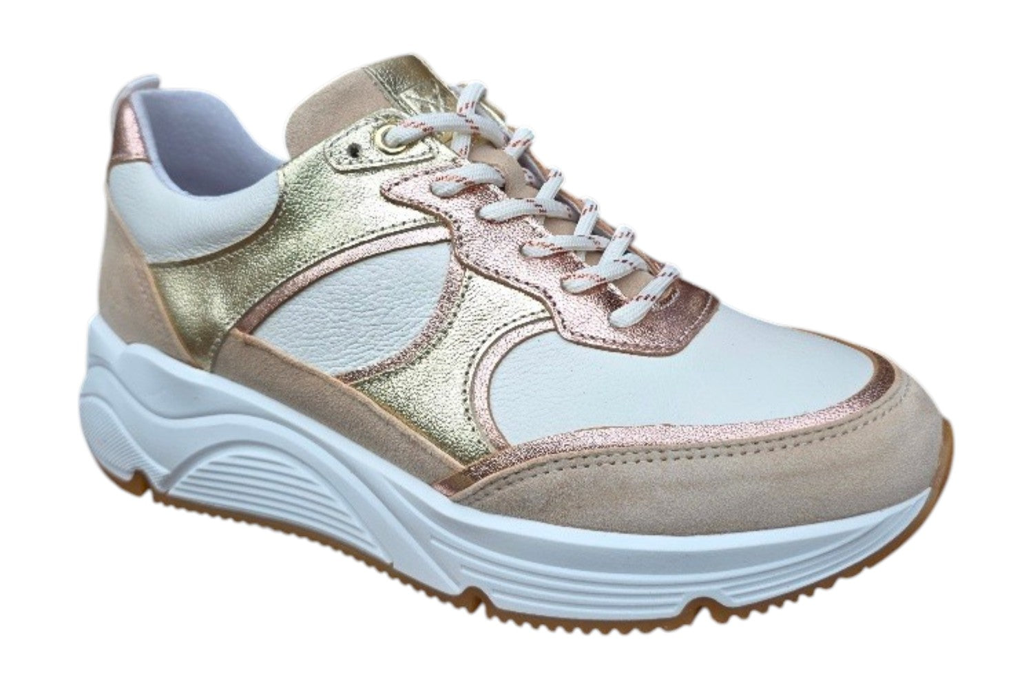 Sneaker 825 Wit/Beige/Goud