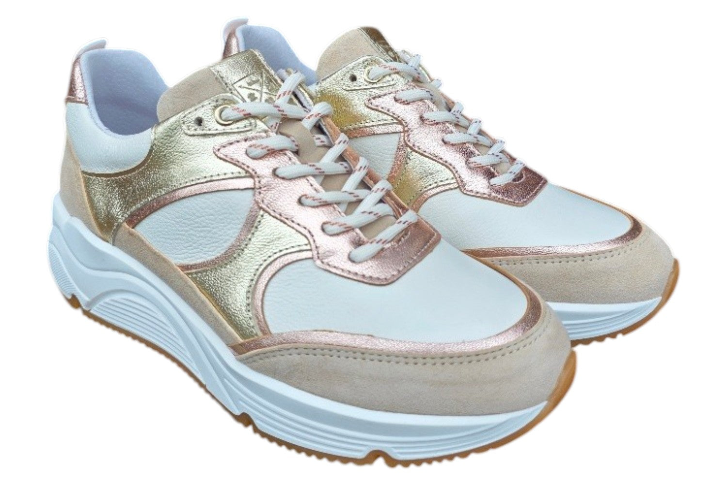 Sneaker 825 Wit/Beige/Goud