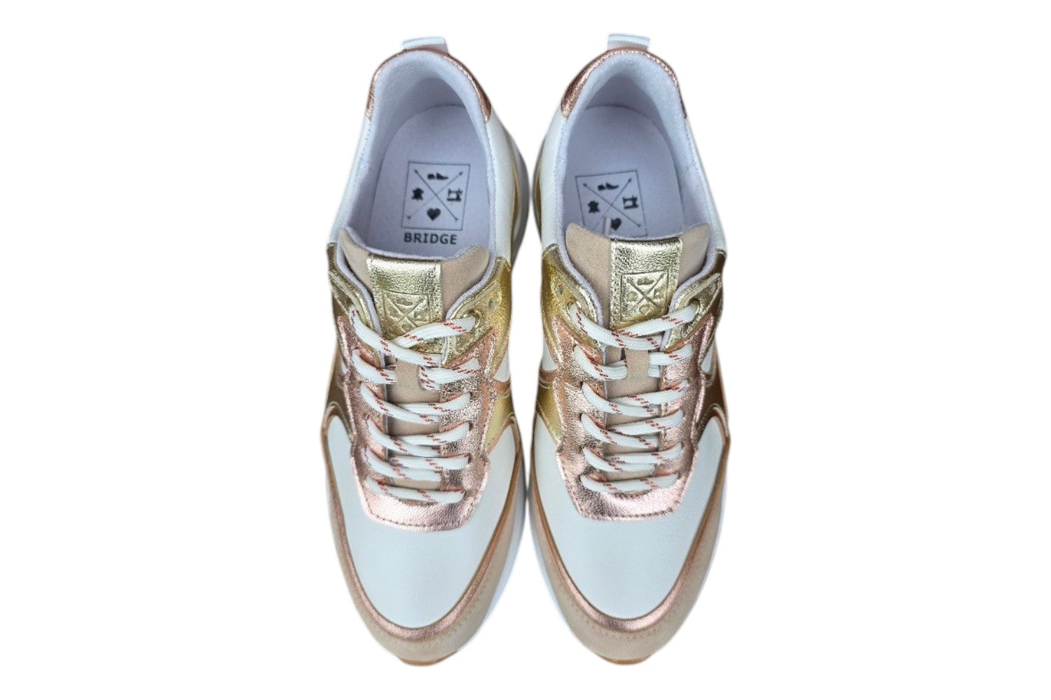 Sneaker 825 Wit/Beige/Goud