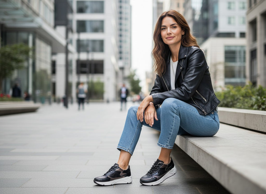 Dames sneaker 849 leer Zwart