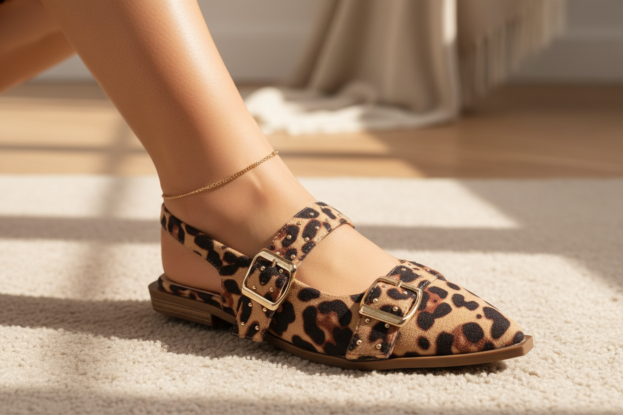 Slingback Leopard aan de voet